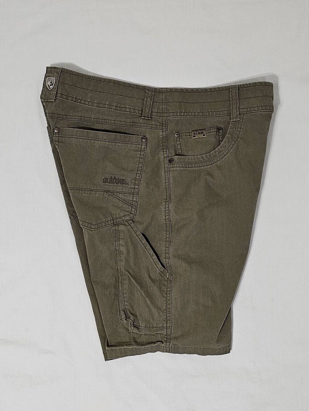 KÜHL Men’s Vintage Patina Dye Utility Shorts Size 32 Olive Khaki Style 5228 - Picture 3 of 9
